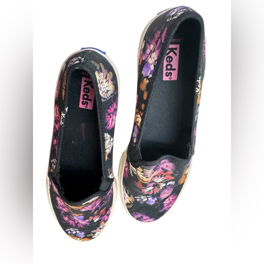 Keds Women's Floral Slip-On Shoes - Black and Purple - Picture 8 of 8